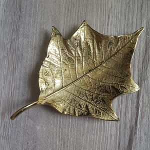 Gold Leaf-Shaped Brooch